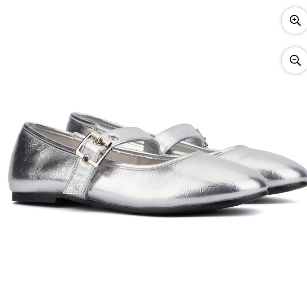 Metallic Silver Patent Ballet Flats